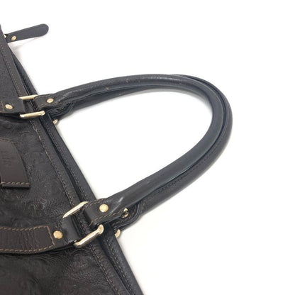 Gucci Tote Bag Guccissima 201482 Leather Brown