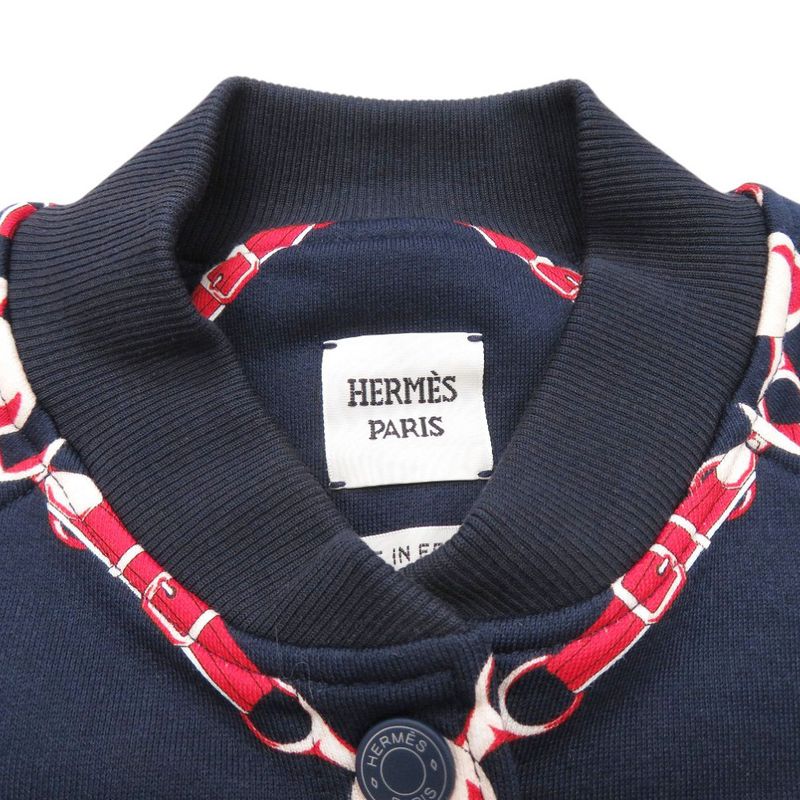 Hermes Grand Tulala 2e4207dk Cotton Navy Blouson Outerwear Jacket 1382 Hermes