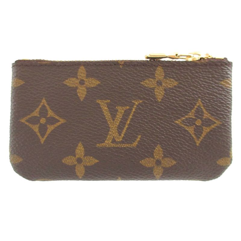 Louis Vuitton Monogram Pochette Cles M62650 Brown Coin Case Wallet 0945 Louis