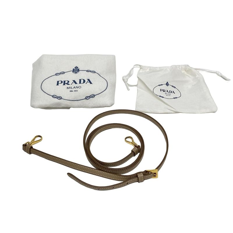 Prada Handbag Galleria Beige Mini Bag Leather