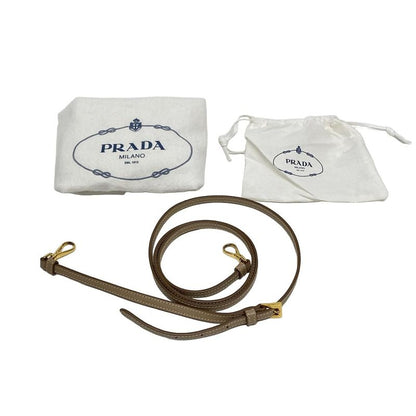 Prada Handbag Galleria Beige Mini Bag Leather