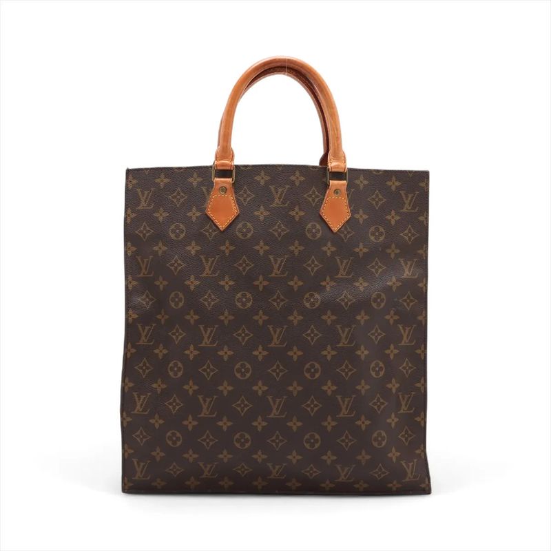 Louis Vuitton Monogram Sac Pura M51140 Leather Tote Bag Shoulder Hand A4 Brown