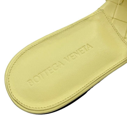 Bottega Veneta Lido Sandals Shoes Leather Yellow Flat Sandals Mules Intrecciato