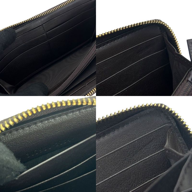 Gucci Long Wallet 307980 GG Leather Brown Dark Brown Gold Hardware Guccissima
