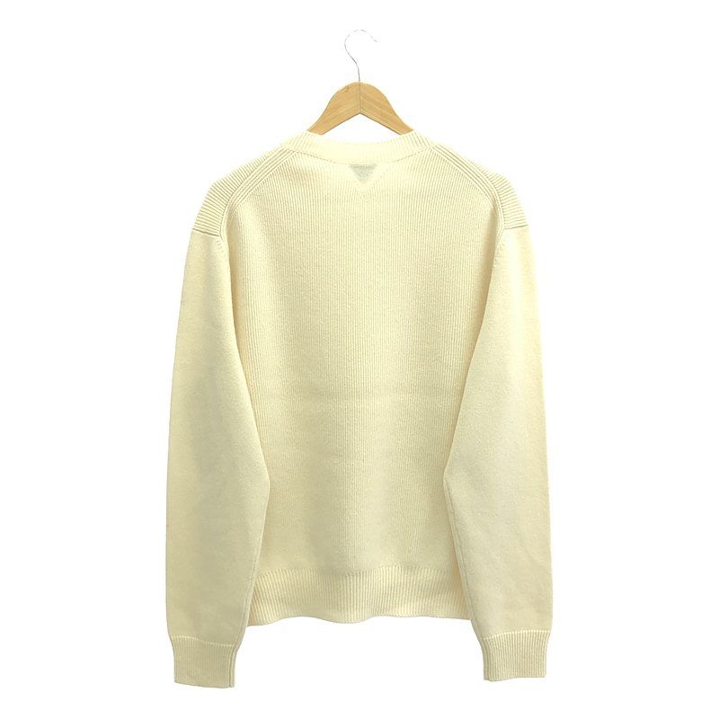 Bottega Veneta - Cashmere Blend Crew Neck Knitted Sweater - XL - Ivory - Women's