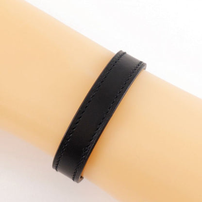 Hermes Serie Looping Leather Black/orange □I Ladies 15.1g Bracelet
