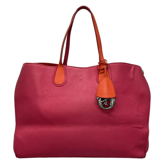 Dior/christian Dior Addict Tote Bag Pink And Orange Leather