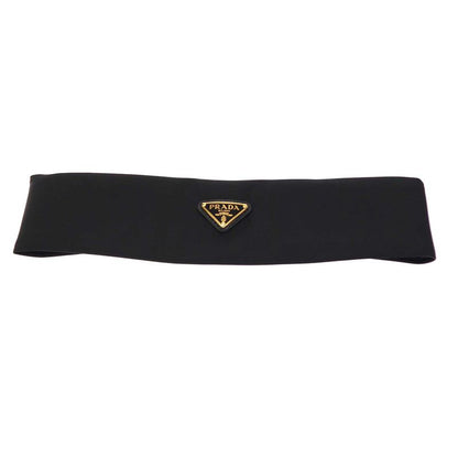 Prada Logo Plated Nylon Headband 1ih081 Black