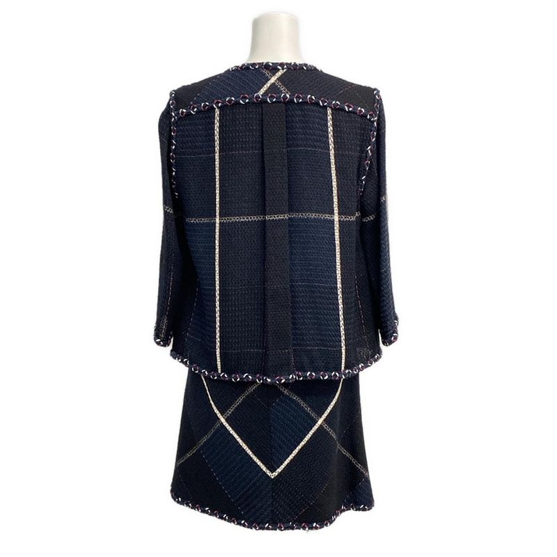 Chanel Skirt Suit Women's P29905/p29915 Black×navy×multi Seventh Sleeve/tweed/co