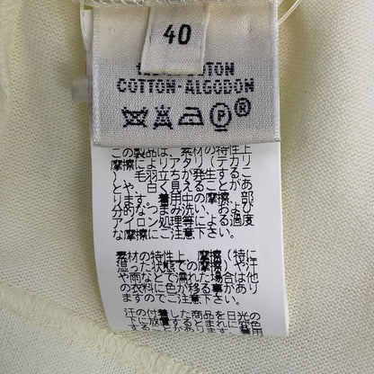 Current Hermes T-shirt Short Sleeves Knit Logo Cream Size 40