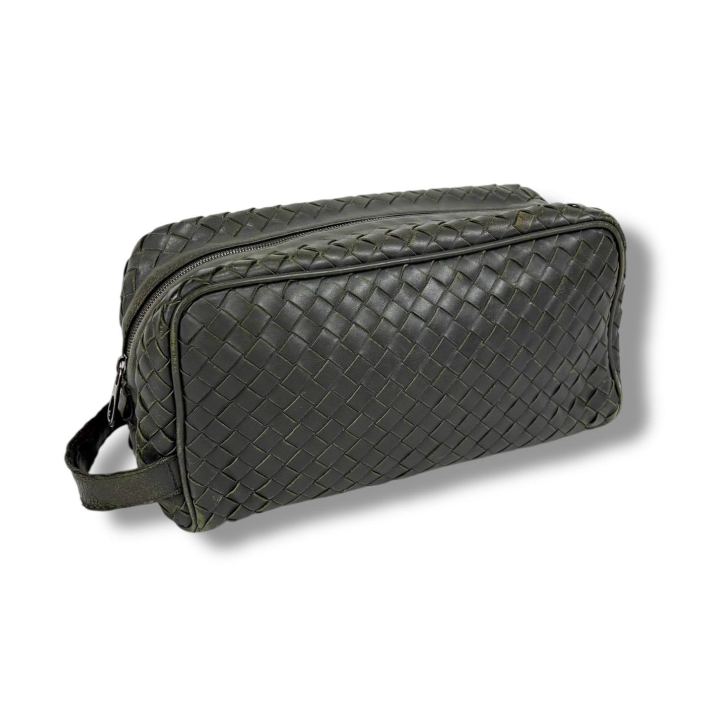 Bottega Veneta Clutch Bag Second Bag Intrecciato Leather Light Gray
