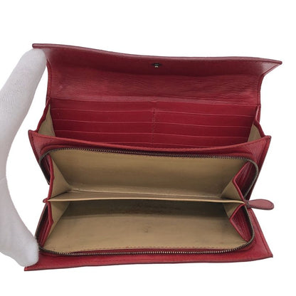 Bottega Veneta Intrecciato Leather Wallet Long Unisex Bordeaux Men's