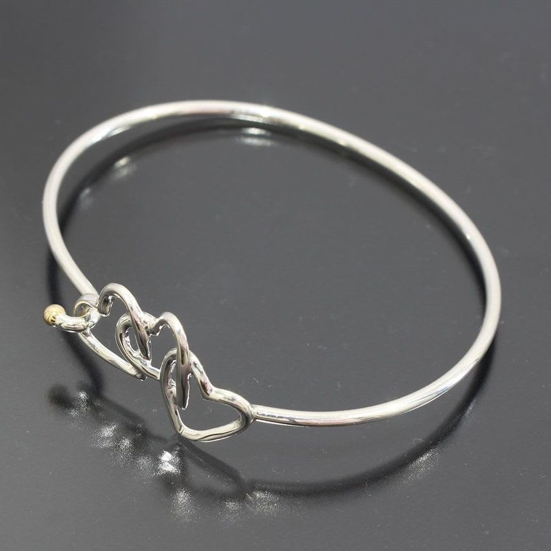 Tiffany & Co Bracelet Triple Heart Bangle 925 750 E0144