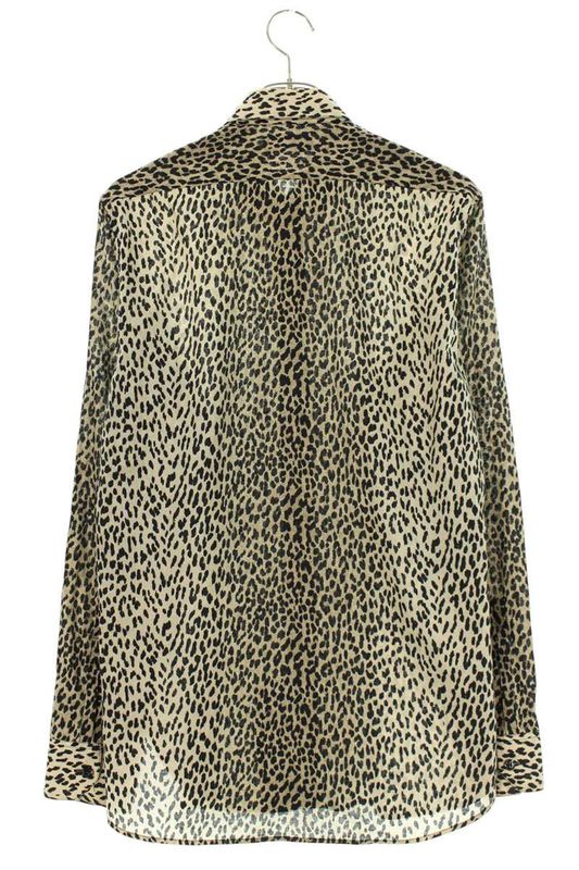 Saint Laurent Paris 13AW 323951 Ym30p Baby Cat All Over Long Sleeve Shirt Men 39