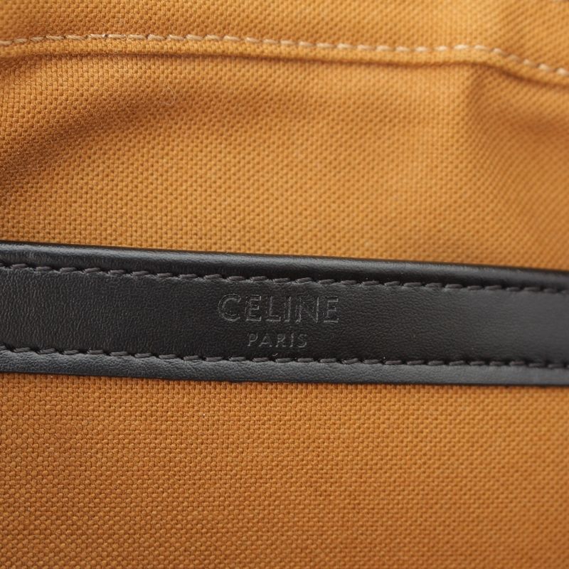 Celine Triomphe Canvas Medium Messenger Logo Shoulder Bag Brown Black