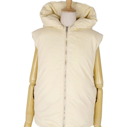 Celine Vest 2-way Hooded Down Vest Cotton Silk Outerwear Women's Made In France