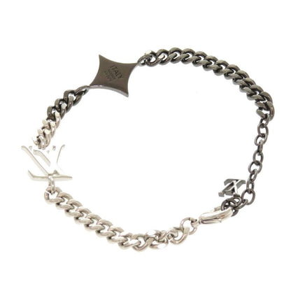 Louis Vuitton LV Instinct M00508 Logo Silver Black Bracelet Accessories LV 0416