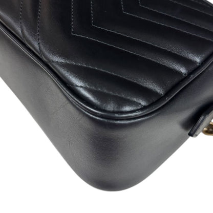 Gucci Quilted Small Shoulder GG Marmont Shoulder Bag Leather 447632 Black
