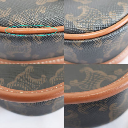Celine Mini Bouzas Shoulder Bag Triomphe Brown Gold Hardware Leather