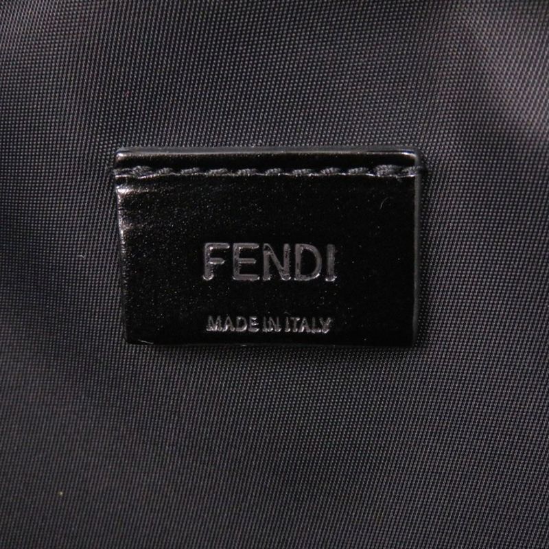 Fendi Zucca Pattern Marble FF Logo Pouch 7n0116 Fabric Light Blue Second Bag