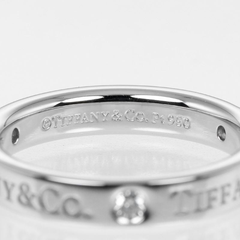 Tiffany & Co Flat Band Pt950platinum X 3P Diamonds #6 Ladies 4.86g Ring