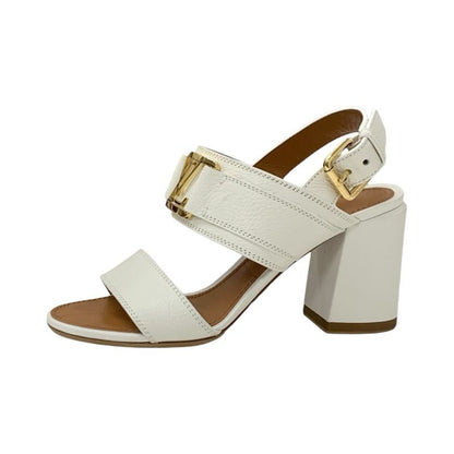 Louis Vuitton Horizon Line Sandals Shoes Leather White Gold Lvhardware Strap