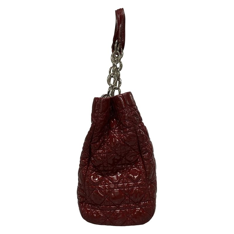 Dior/christian Dior Tote Bag Canage Stitch Red Leather