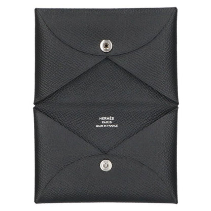 Hermes Calvi Y Engraved Vaux Epson Leather Card Case Men's