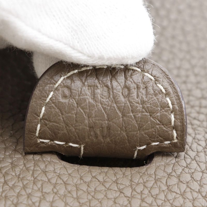 Hermes Evelyn 3PM Taurillon Clemence Etoupe Gold Hardware D Ladies Shoulder Bag