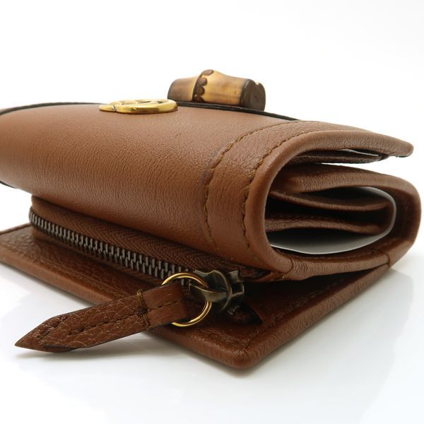 Gucci Diana Medium Wallet 658633 Bamboo Trifold Wallet Compact Brown Similar/unu