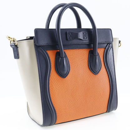 Celine Luggage Nano Shopper Calf Orange Women's Shoulder Bag