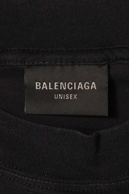 Balenciaga 796917 Tqvw6 Burning Unity Logo Damaged Long Sleeve Cut And Sewn