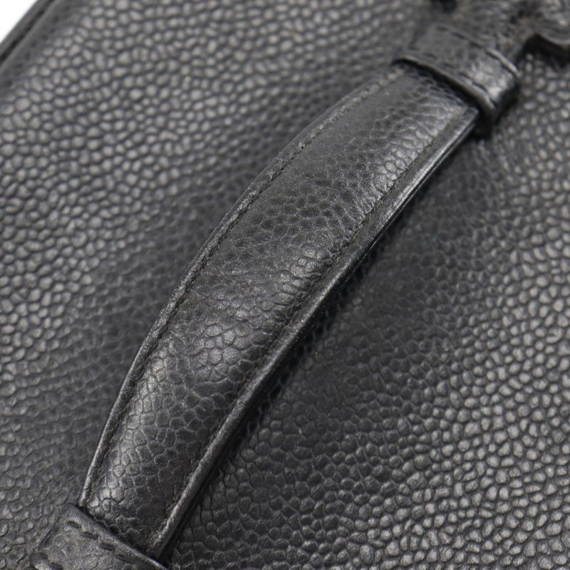 Chanel Vanity Coco Mark Handbag Caviar Skin Black Ladies Handbag