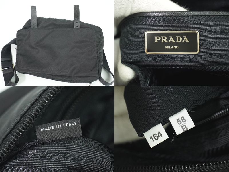Authentic Prada Nylon Shoulder Bag Pochette Black Bag Pre-owned [follow-up