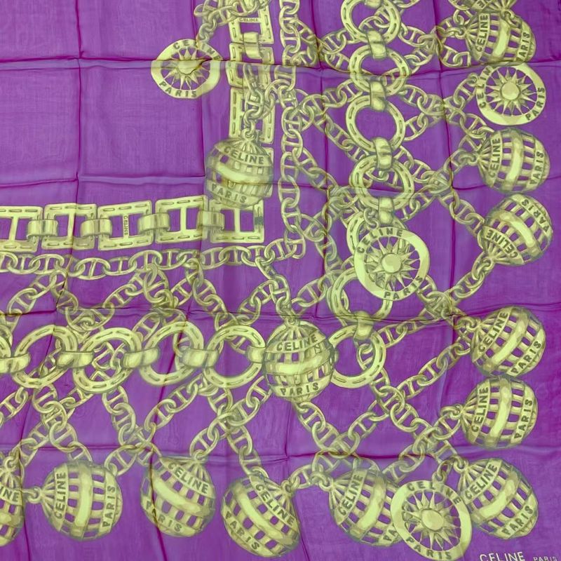 Celine Large 130x130cm (51.18in) Silk Scarf Stole Pink