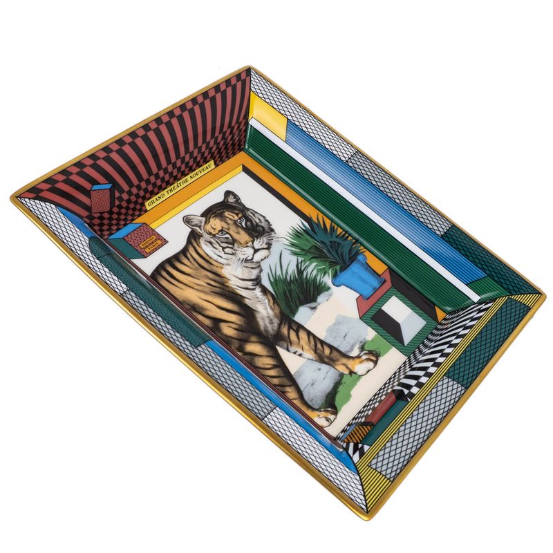 Hermes Accessory Case Grand Theater Nouveau King's Tiger Tray Plate
