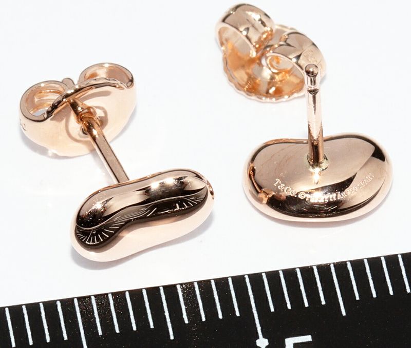 Tiffany & Co Earrings 18K Pink Gold Elsa Peretti Beaded Earrings 9mm (035in)