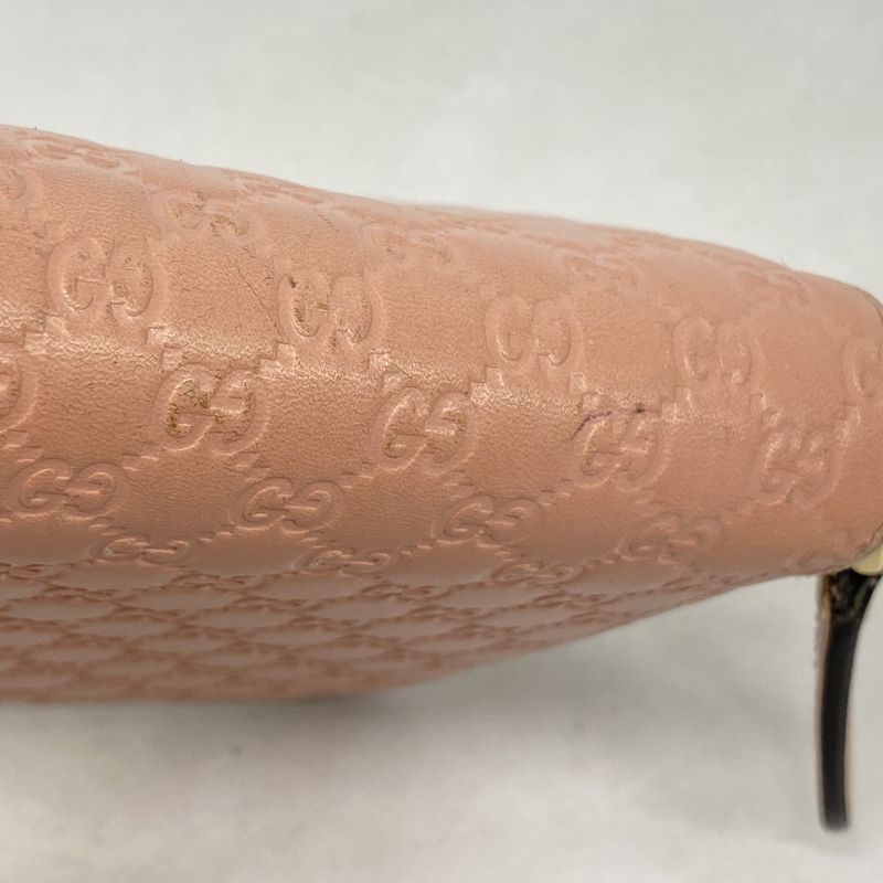 Gucci Long Wallet Micro Guccissima 449391 Leather Pink Chien Pan Gold Hardware