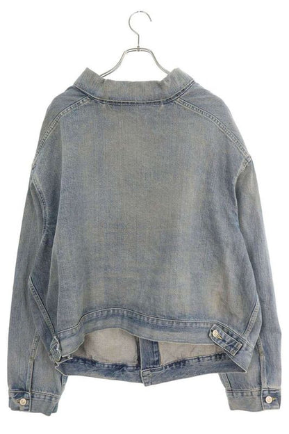 Balenciaga 786638 Tqw55 Off-shoulder Denim Jacket Men's S