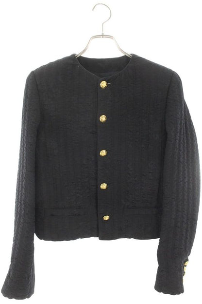 Celine 2v734337f Jacquard Emblem Button Collarless Jacket Women's 36