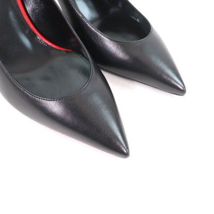 Saint Laurent Paris 480093 Pointed Toe Pin Heel Leather Pumps Black 37.5 Made
