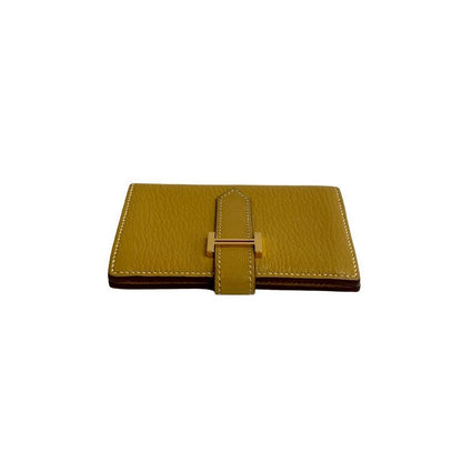 Hermes Hermes Bearn Mini Chevre Leather Card Case Business