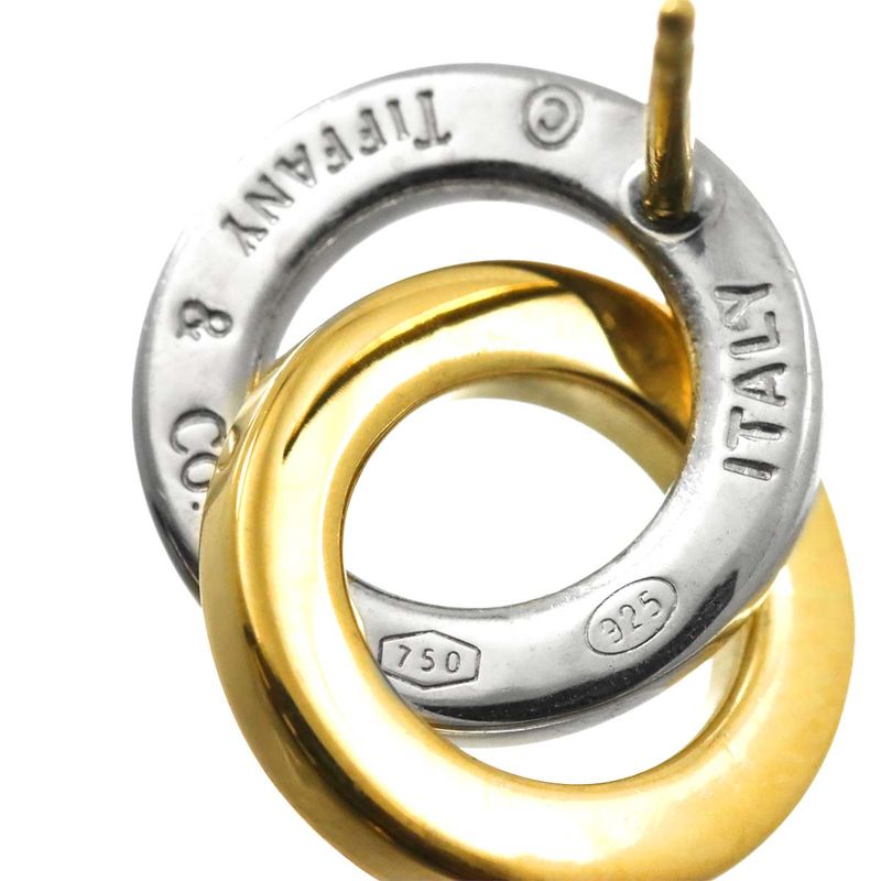 Tiffany & Co Tiffany & Co Double Circle Earrings YG SV Yellow Gold Silver 750