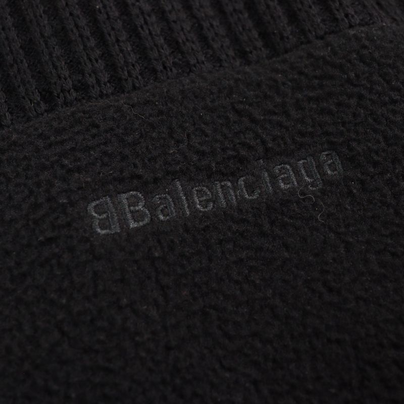 Balenciaga 20AW 641734 Oversized Half Zip Knit Sweater With Logo Pattern