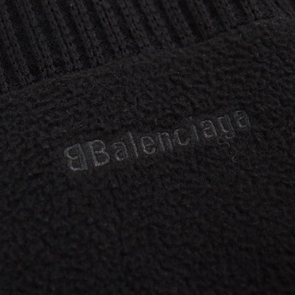 Balenciaga 20AW 641734 Oversized Half Zip Knit Sweater With Logo Pattern