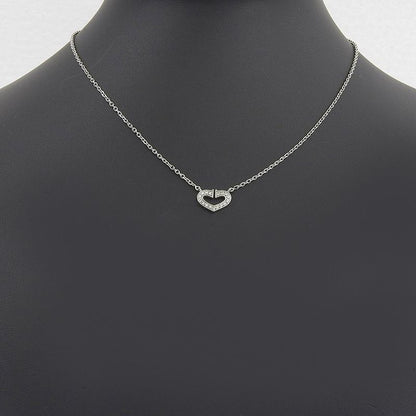 Cartier C Heart 18kwhite Gold With Diamonds Ladies 5.5g Necklace