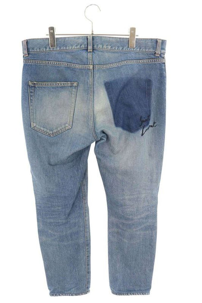 Saint Laurent Paris 483058 Y883l Back Logo Embroidered Denim Pants Men's 32