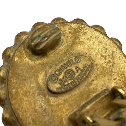 Chanel Earring Coco Mark Gold And Black Earrings (one Side)