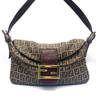 FENDI Mamma Zucca Zucchino Bucket Baguette Tan Gold Flap Bag Purse