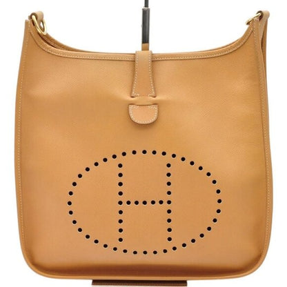 HERMES Evelyn GM I Togo Leather Brown Tan Shoulder Bag Purse Tote GHW